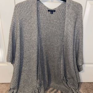 one size chunky gray sweater shaw
